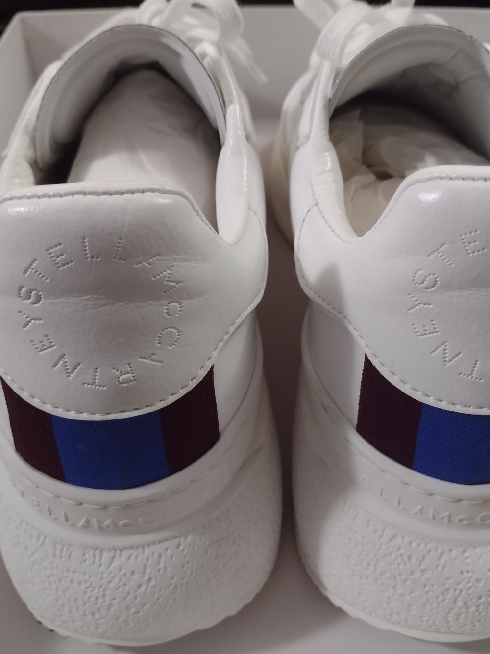 Stella McCartney White Leather Sneakers EU 43 US 10 Box Included - Picture 2 of 10